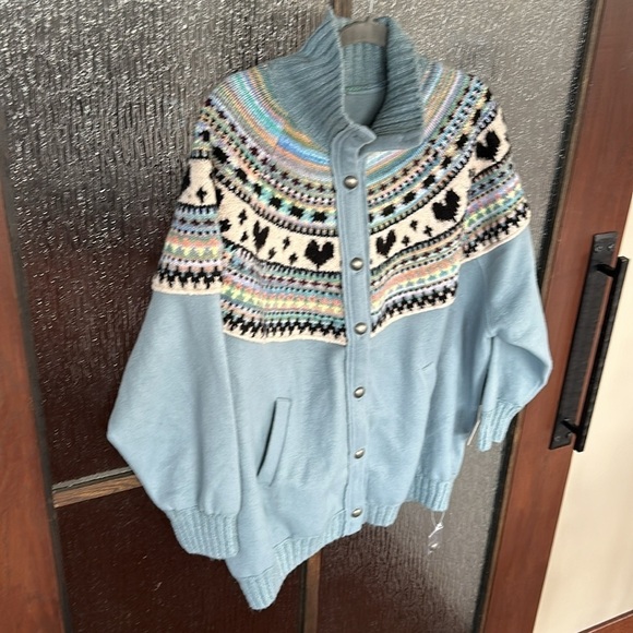 Free People Emily knit and soft felted button up sweatshirt size Medium NWT - Picture 11 of 17